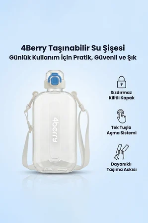 750 ML Spor Matara – Sızdırmaz Kapaklı, Tek Elle Kullanım, Askılı Taşınabilir Su Şişesi