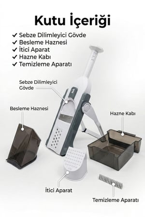 Çok Fonksiyonlu Manuel Sebze Dilimleyici ve Doğrayıcı 4 Bıçaklı | Ayarlanabilir Kalınlık