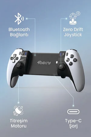 S5 Mobil Oyun Kolu & Gamepad Dönüştürücü - Android, iOS, PC Uyumlu - Type-C Bağlantı & Titreşimli