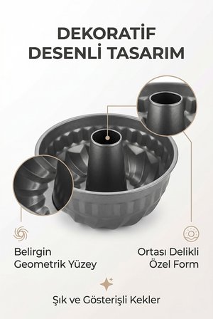 Dilimli Kek Kalıbı 22,5 cm – Ortası Delikli Desenli Kek Kalıbı