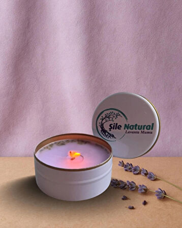 Dekoratif Lavanta Kokulu Mum 80 g – Doğal Huzur Arayanlara