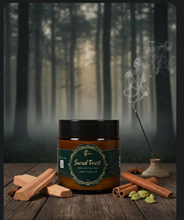 Aromaterapi Sandal Ağacı Kokulu Masaj Mumu 100 ml Doğal Bitkisel Yağlı, Nemlendirici Etkili Mum