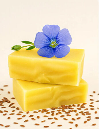 Doğal El Yapımı Keten Tohumu Sabunu 1 Adet 100 Gr Nemlendirici, Cilt Yenileyici ve Besleyici