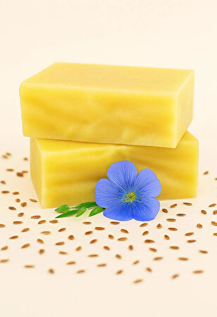 Doğal El Yapımı Keten Tohumu Sabunu 1 Adet 100 Gr Nemlendirici, Cilt Yenileyici ve Besleyici