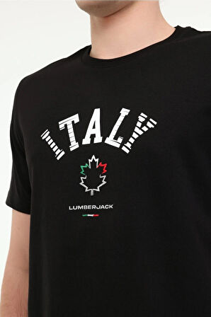 Lumberjack 5M ML RENATO 11ITL1030 5FX Erkek  Siyah Tişört