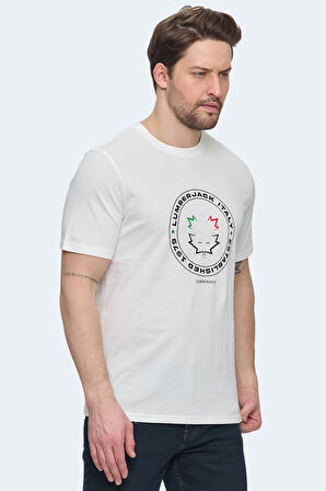 Lumberjack 5M ML RENATO 11ITL414 5FX Erkek  Beyaz Tişört