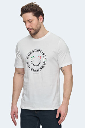 Lumberjack 5M ML RENATO 11ITL414 5FX Erkek  Beyaz Tişört