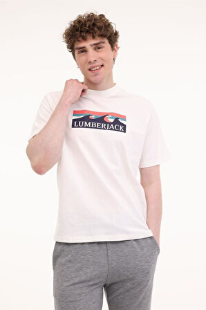 Lumberjack ML ROGER 11OTD2-31 5FX 101940574 Erkek Tişört Ekru S-XXL 