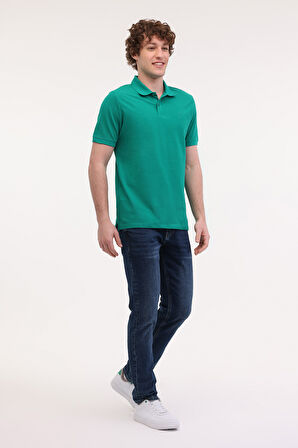 LUMBERJACK MB CT953 POLO T-SH 5FX ERKEK KISA KOL POLO TİŞÖRT YEŞİL