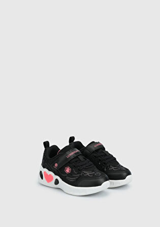 Princess Siyah Deri Kız Çocuk Sneaker