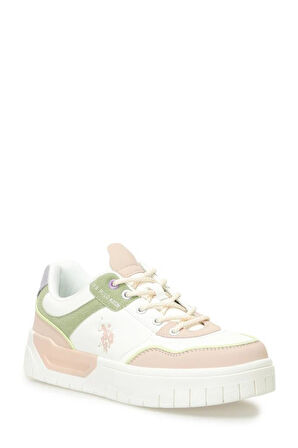 U.S. Polo Assn. CANDY 5FX 101946942 Kadın Sneaker Ayakkabı Bej Beyaz Yeşil 36-40 