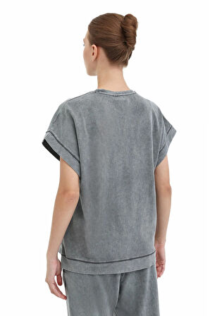 5M WL ELSE 11SY783 5FX Kadın Koyu Gri T-Shirt - 102006712