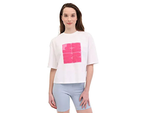 Lumberjack 5M Wl White 11Ss9091 5Fx Kadın Günlük Tişört 102011808 Bej