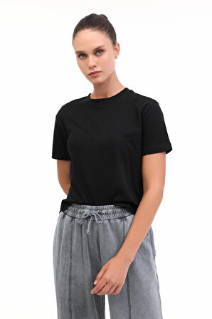 5W WB 11ASYA-T 5PR Kadın Siyah T-Shirt - 102027270