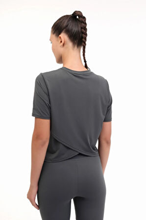 WL 11UUR24DP3300 YOG 5PR Kadın Koyu Gri T-Shirt - 102032885