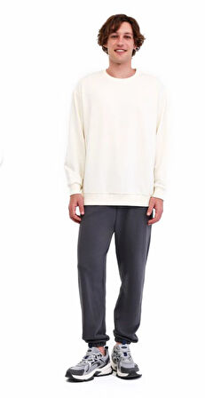 Lumberjack Mb C Neck SW 5Pr Erkek Ekru Sweatshirt SN75