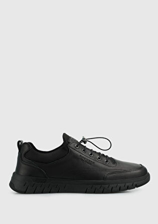 Siyah Deri Erkek Sneaker