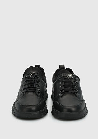 Siyah Deri Erkek Sneaker