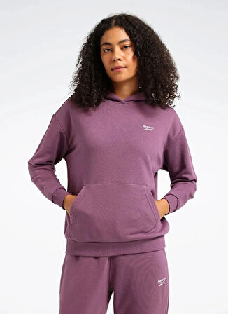 Reebok LC 7017 NEW ID RELAX SL HOODIE Mor Kapüşon Yaka Regular Fit Düz Kadın Sweatshırt