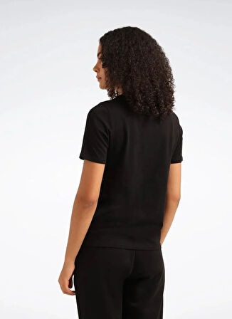 Reebok LC 7028 Q3 ID TEE Siyah Yuvarlak Yaka Regular Fit Düz Kadın T-Shirt