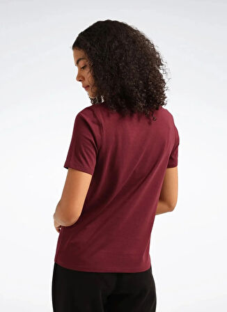 Reebok LC 7029 Q3 ID TEE Bordo Yuvarlak Yaka Regular Fit Düz Kadın T-Shirt