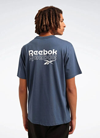 Reebok LC 7036 RI BRAND PROUD GFX SS TEE Mavi Yuvarlak Yaka Regular Fit Baskılı Erkek T-Shirt