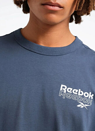 Reebok LC 7036 RI BRAND PROUD GFX SS TEE Mavi Yuvarlak Yaka Regular Fit Baskılı Erkek T-Shirt
