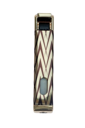 Parmida Tek Torch Pürmüz Gold-Siyah Desenli Metal Puro Çakmağı