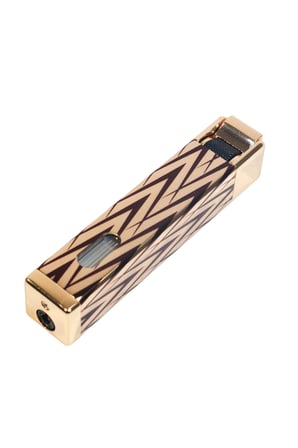 Parmida Tek Torch Pürmüz Gold-Siyah Desenli Metal Puro Çakmağı