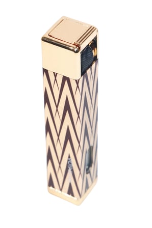 Parmida Tek Torch Pürmüz Gold-Siyah Desenli Metal Puro Çakmağı