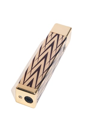 Parmida Tek Torch Pürmüz Gold-Siyah Desenli Metal Puro Çakmağı