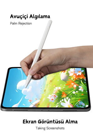 iPad Air 11 inç M2 A2902 A2903 A2904 Uyumlu Kablolu ve Kablosuz Şarj Özellikli Tablet Kalemi