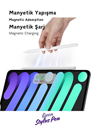 iPad Air 11 inç M2 A2902 A2903 A2904 Uyumlu Kablolu ve Kablosuz Şarj Özellikli Tablet Kalemi