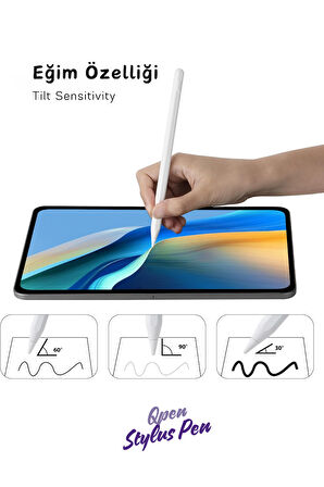 iPad Air 11 inç M2 A2902 A2903 A2904 Uyumlu Kablolu ve Kablosuz Şarj Özellikli Tablet Kalemi