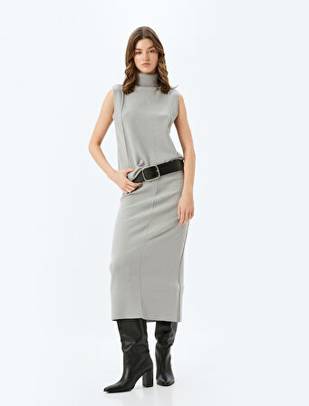Standart Bel Slim Fit Fitilli Uzun Kalem Etek