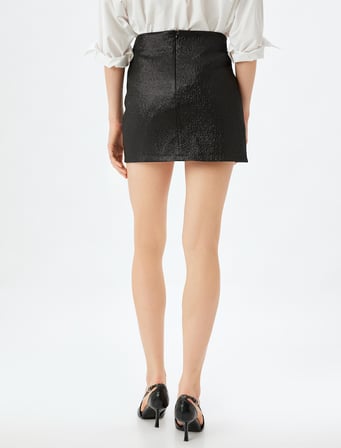 Abiye Etek Mini Armürlü Slim Fit