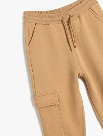 Oversize Jogger Eşofman Altı Kargo Cep Detaylı Baskılı Şardonlu