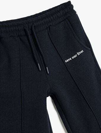 Jogger Eşofman Altı Beli Bağlamalı Cepli Şardonlu