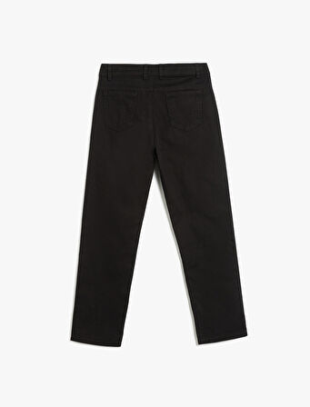 Düğme Detaylı Pamuklu Basic Chino Pantolon