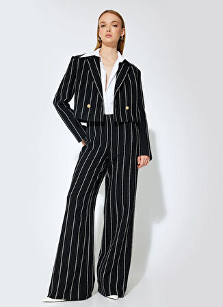 Koton Normal Bel Loose Fit Siyah Kadın Pantolon 5WAK40076EW