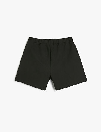 Düğme Detaylı Ekoseli Şort 