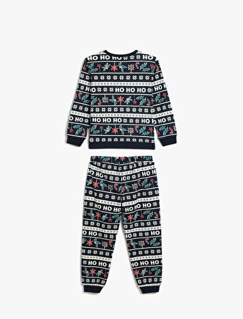 Yılbaşı Baskılı Pijama Takımı Pamuklu 