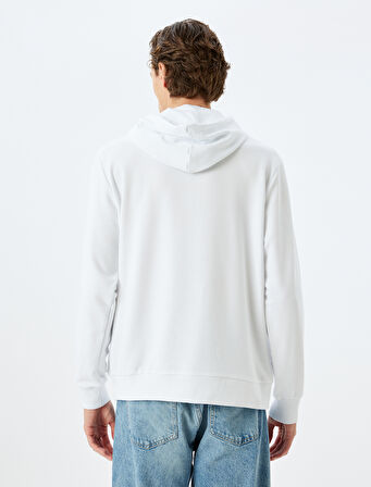 Kapşonlu Pamuklu Baskılı Sweatshirt