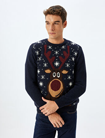 Bisiklet Yaka Triko Yılbaşı Kazağı