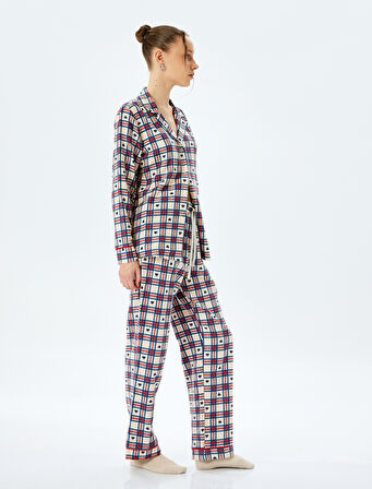 Ekose Kalpli Pamuklu Pijama Altı