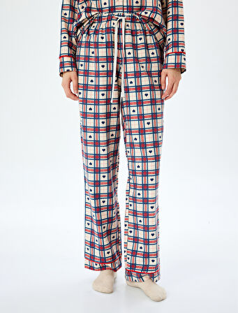 Ekose Kalpli Pamuklu Pijama Altı
