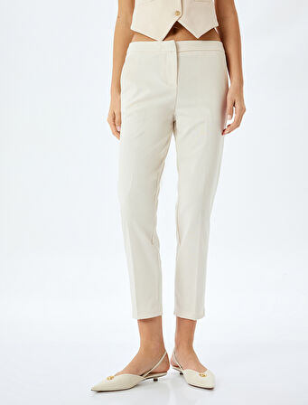 Slim Fit Cepli Cigarette Fit Kumaş Pantolon