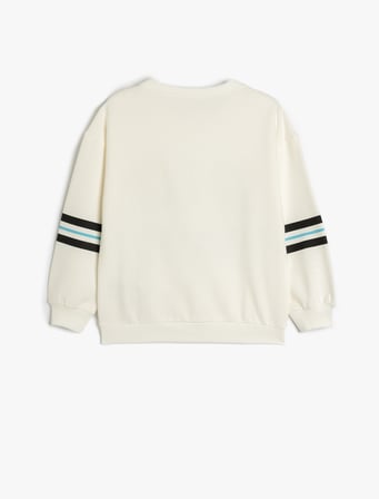 Sweatshirt Snoopy Baskılı Lisanslı Uzun Kollu Bisiklet Yaka Şardonlu