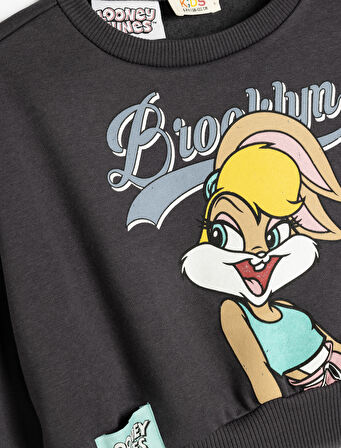 Lola Bunny Sweatshirt Lisanslı Uzun Kollu Şardonlu Pamuklu