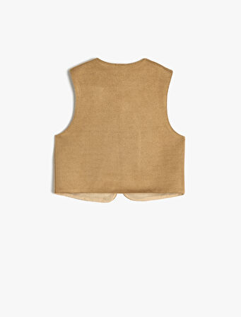 Çiçek İşleme Detaylı Kolsuz Pamuklu Yelek 